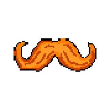 Black moustaches pixel art vector illustration Stock Illustration