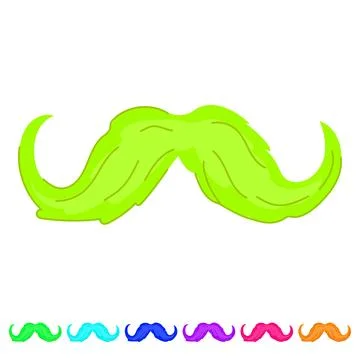 Black moustaches vector cartoon graphic Stock Illustration