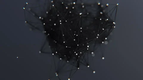 Black Moving lines in a 3D animation Stock Footage 253601068