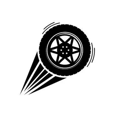 Black moving wheel Stock Illustration