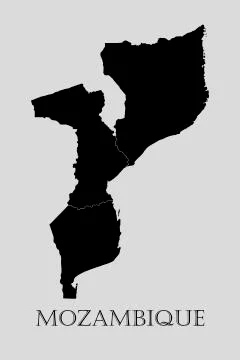 Black Mozambique map - vector illustration Stock Illustration