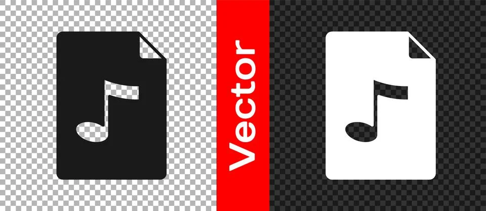 Black MP3 file document. Download mp3 button icon isolated on transparent 스톡 일러스트