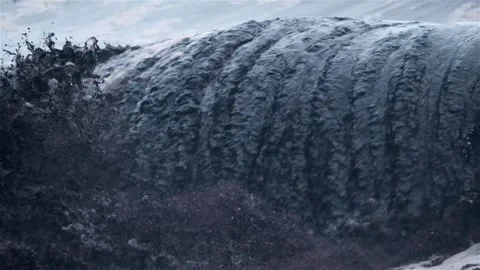 Black muddy water breaks in a wave and explodes Stock Footage 251785698