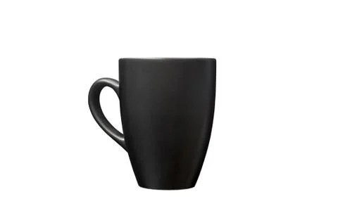 Black mug empty blank isolated Stock Photos