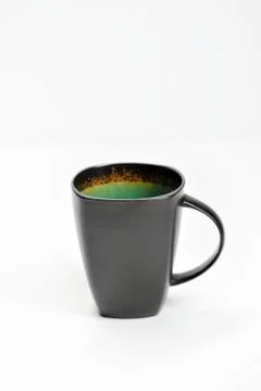 Black Mug empty on a light background Stock Photos