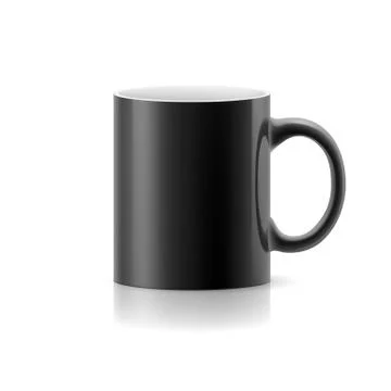 Black mug on white Stock Illustration