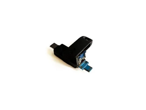 Black multi-connector USB flash drive 写真素材