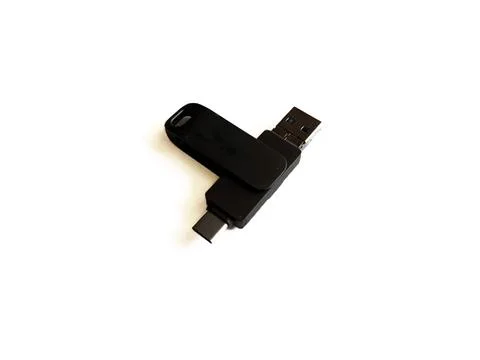 Black multi-connector USB flash drive 写真素材