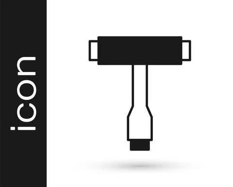 Black Multi-Function All-In-One portable skate tool T-tool for skateboard Stock Illustration