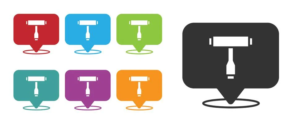 Black Multi-Function All-In-One portable skate tool T-tool for skateboard Stock Illustration