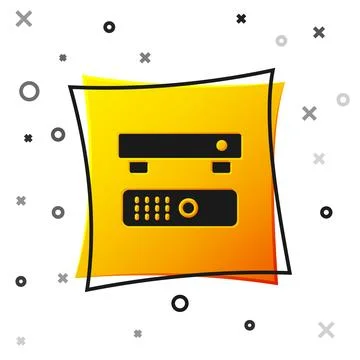 Black Multimedia and TV box receiver and player with remote controller icon Stock-Illustration