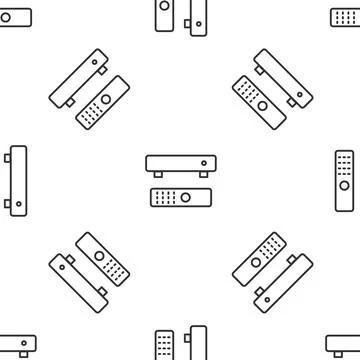 Black Multimedia and TV box receiver and player with remote controller icon Stock-Illustration