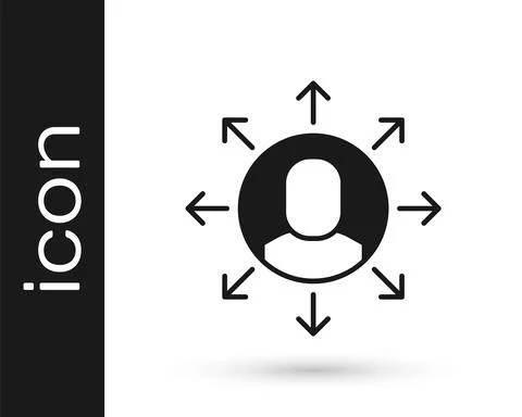 Black Multitasking manager working icon isolated on white background. Vector イラスト素材