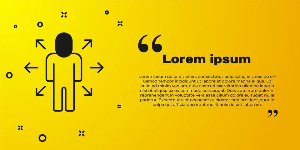 Black Multitasking manager working icon isolated on yellow background. Vector Illustrazione stock