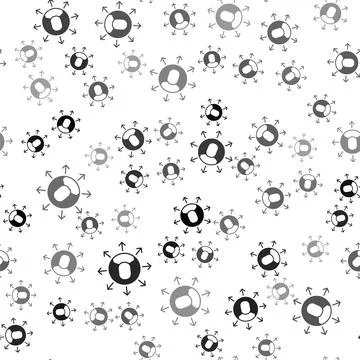 Black Multitasking manager working icon isolated seamless pattern on white ba Stockillustratie