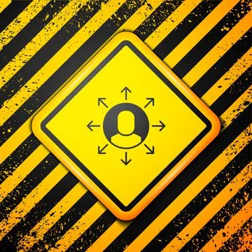 Black Multitasking manager working icon isolated on yellow background. Warnin Stockillustratie