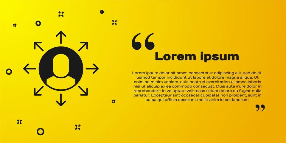 Black Multitasking manager working icon isolated on yellow background. Vector 스톡 일러스트