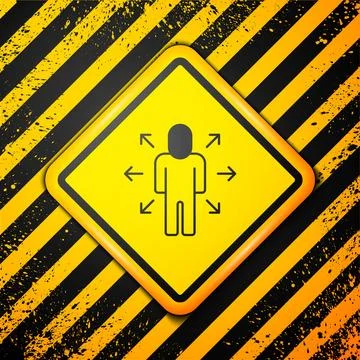 Black Multitasking manager working icon isolated on yellow background. Warn.. Ilustración de archivo