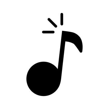 Black music note icon. Vector. Stock Illustration