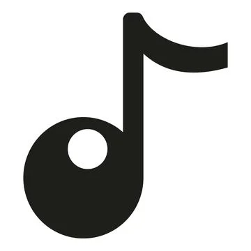 Black musical note icon symbolizing sound and melody Stockillustratie