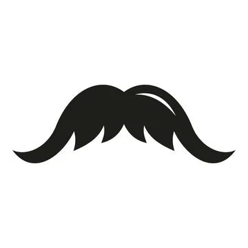 Black mustache icon symbolizing masculinity, movember, and retro style Stock Illustration