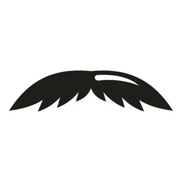 Black mustache icon symbolizing masculinity, fashion, and style Stock Illustration
