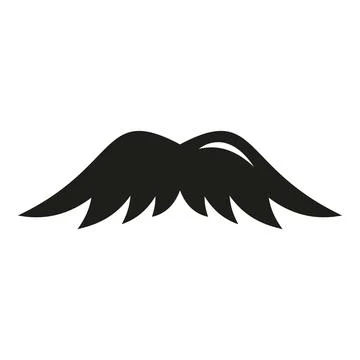 Black mustache icon vector graphic isolated on white Stock Illustration
