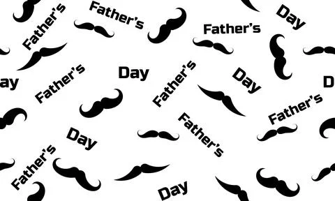 Black mustache seamless pattern on a white background Stock Illustration