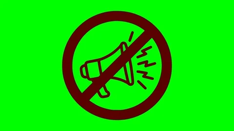 Black mute megaphone icon flash light animation Stock Footage 338351022