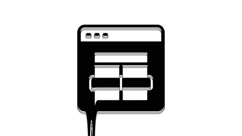 Black MySQL code icon isolated on white background. HTML Code symbol for your Stock Footage 233969049