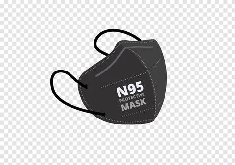 Black n95 mask vector isolated on transparency background ep42 Stock Illustration