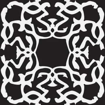 Black nad white royal pattern. The Seamless vector background Stock Illustration