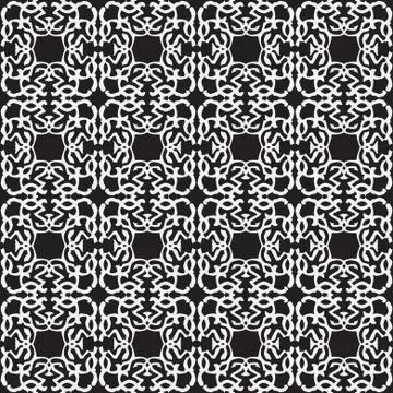 Black nad white royal pattern. The Seamless vector background Stock Illustration