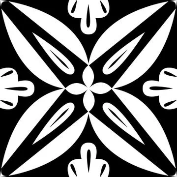 Black nad white royal pattern. The Seamless vector background Stock Illustration