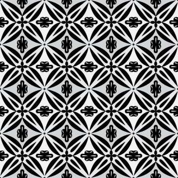 Black nad white royal pattern. The Seamless vector background Stock Illustration