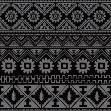 Black native american ethnic pattern Illustrazione stock