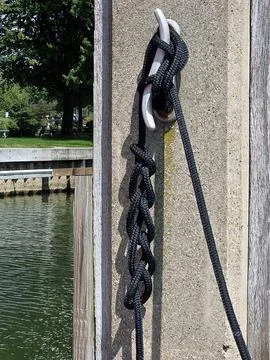 Black Nautical Rope Braid Design Stock Photos