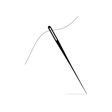 Black needle icon isolated on white. Stock Illustration