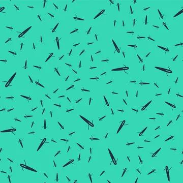 Black Needle for sewing with thread icon isolated seamless pattern on green Illustrazione stock