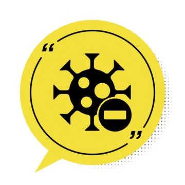 Black Negative virus icon isolated on white background. Corona virus 2019-nCoV Stock Illustration