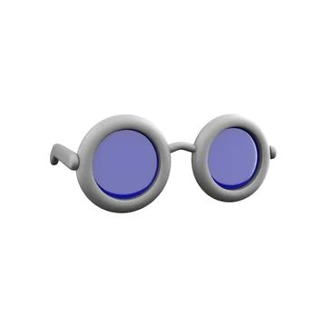 Black nerd eyeglasses design element, glasses isolated on white background, 3d Stock Illustration