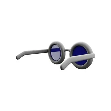 Black nerd eyeglasses design element, glasses isolated on white background, 3d 스톡 일러스트