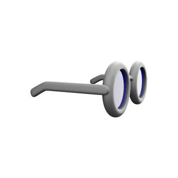Black nerd eyeglasses design element, glasses isolated on white background, 3d Stock-Illustration