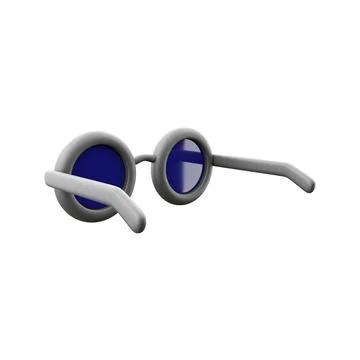 Black nerd eyeglasses design element, glasses isolated on white background, 3d Stock Illustration