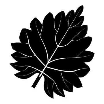 Black nettle leaf logo with rounded leaves and veins Stock Illustration