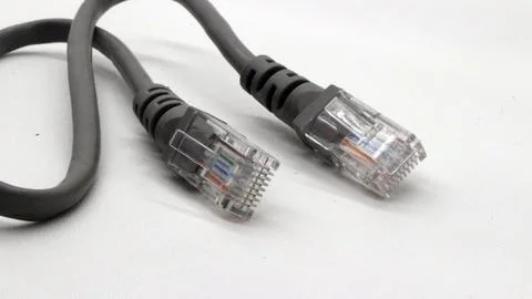 Black network cable isolated Stock Photos