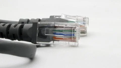 Black network cable isolated Stock Photos