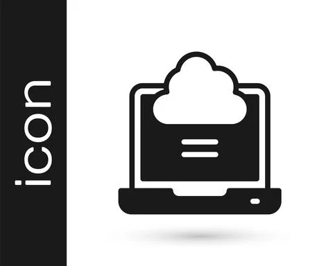 Black Network cloud connection icon isolated on white background. Social イラスト素材