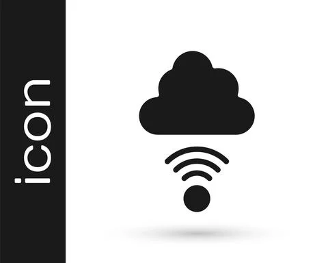 Black Network cloud connection icon isolated on white background. Social イラスト素材
