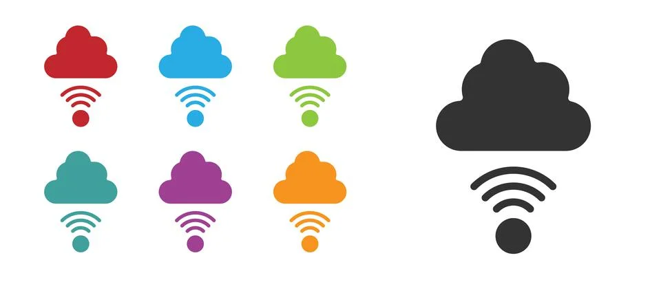 Black Network cloud connection icon isolated on white background. Social イラスト素材